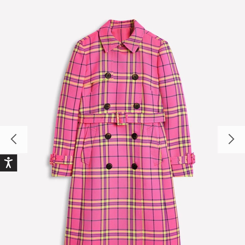 Boden Vibrant Pink Plaid Coat - Picture 5 of 5
